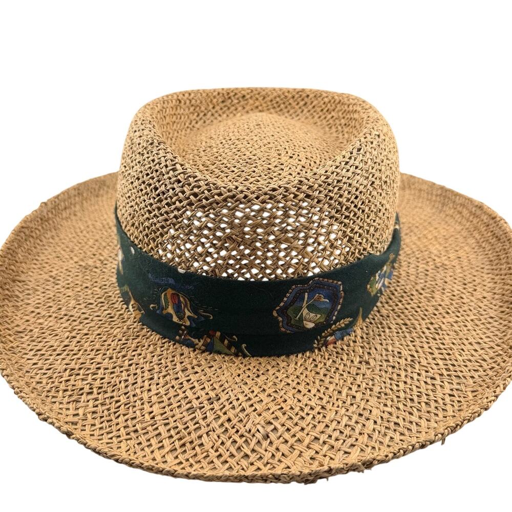 Summer Club Styled in Australia Natural Fiber Golf Theme Outdoor Hat Size S/M